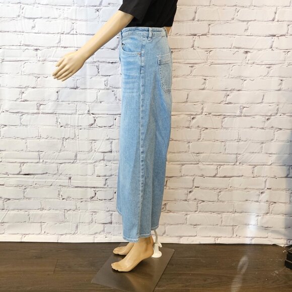 H&M - High waist culotte light wash blue jeans - Picture 7 of 11